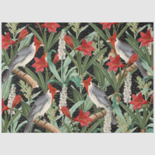 Modern Cardinal Red Amaryllis Collage Tissue Paper
