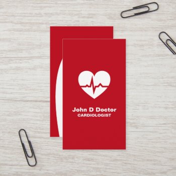 Modern Cardiologist Cardiology Heart Business Card by TheStationeryShop at Zazzle