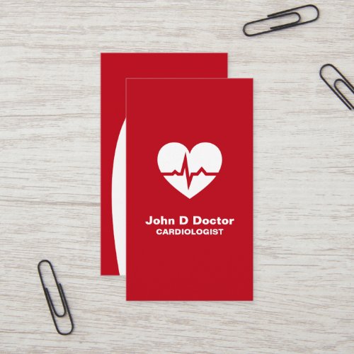 Modern cardiologist cardiology heart business card