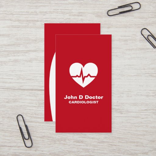 Customizable Modern cardiologist cardiology heart business card