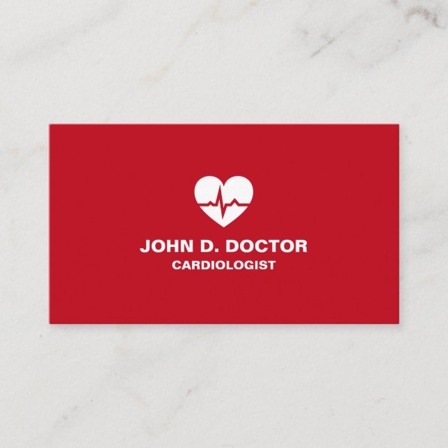 Modern cardiologist cardiology heart business card (Front)