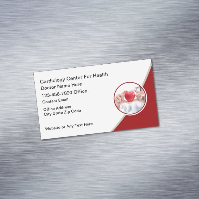 Modern Cardiologist Cardiovascular  Business Card Magnet (In Situ)