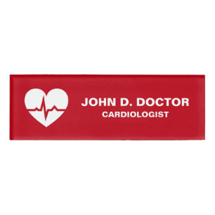 Modern cardiology cardiologist red name tag