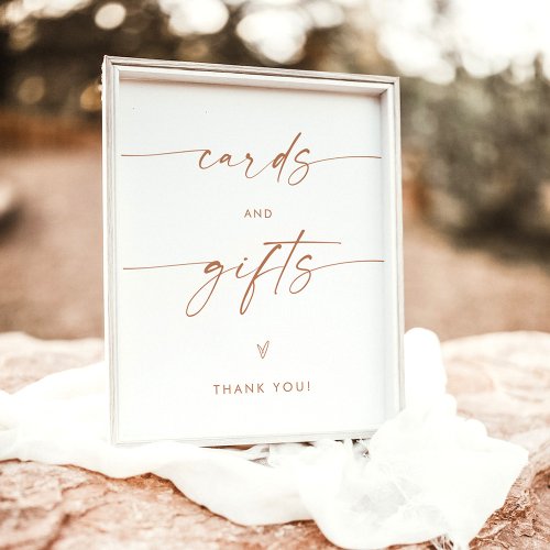 Modern Cards and Gifts Sign  Terracotta Wedding