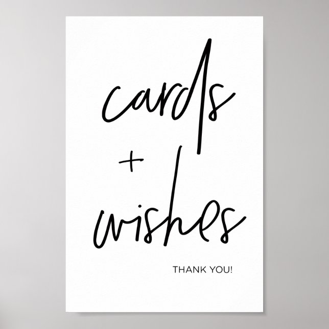 Modern Cards + Wishes Wishing Well Wedding Sign (Front)