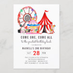 Modern Carnival Circus Festival Show Kid Birthday Invitation<br><div class="desc">Modern Circus Carnival Festival Show Kid Birthday Invitation</div>