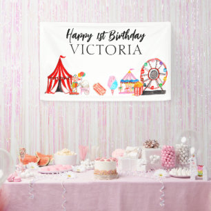 Modern Carnival Circus Festival Show Kids Birthday Banner