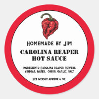 Modern Carolina Reaper Pepper Hot Sauce Label 