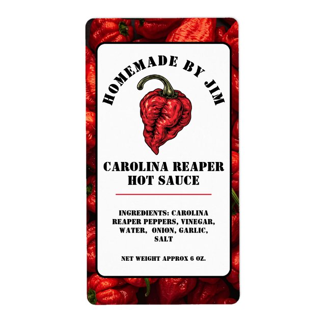 Modern Carolina Reaper Pepper Hot Sauce Label  (Creator Uploaded)
