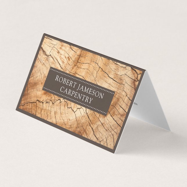 Modern Carpenter Builder Business Card (Front)