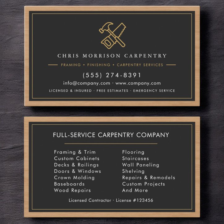 Modern Carpenter Business Card