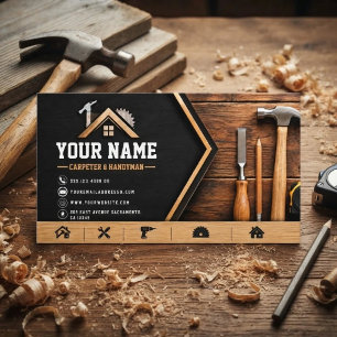Modern Carpenter Handyman Carpenter Woodworking Business Card