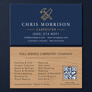 Modern Carpenter QR Code Business Card