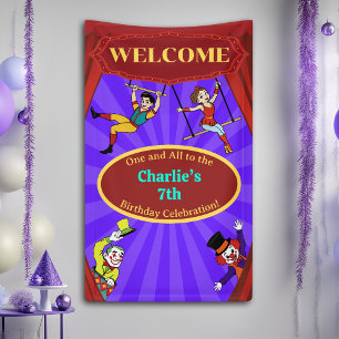 Modern Cartoon Circus Carnival Colorful Welcome Banner