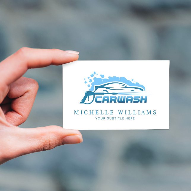 Modern Carwash Service Company Business Card (Creator Uploaded)