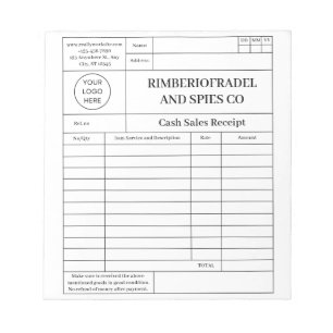 modern cash sales receipt notepad