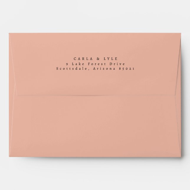Modern Cashmere Pink Wedding Return Address Envelope (Back (Top Flap))