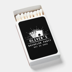 Modern Casino Bachelor Party Groomsmen Wedding Matchboxes