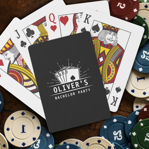 Modern Casino Bachelor Party Groomsmen Wedding Playing Cards