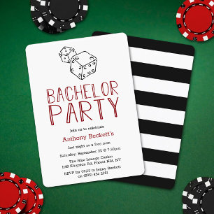Modern Casino Night Bachelor Party Invitation