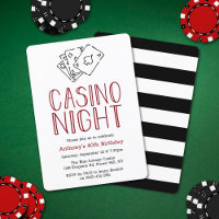 Modern Casino Night Birthday Party Invitation