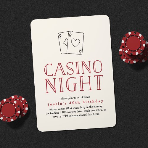 Modern Casino Night Party Invitation
