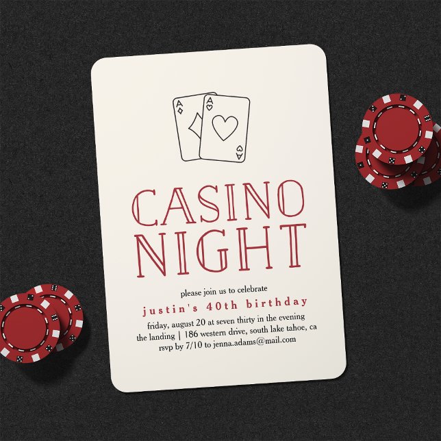 Modern Casino Night Party Invitation (Creator Uploaded)