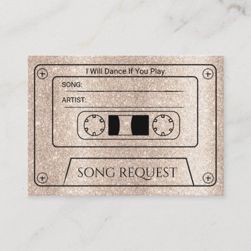 Modern Cassette Wedding Song Request Insert