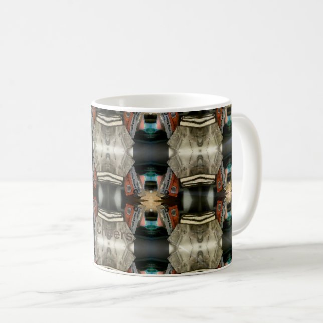 Modern Castle Brown/Gray Pattern Coffee Mug (Front Right)
