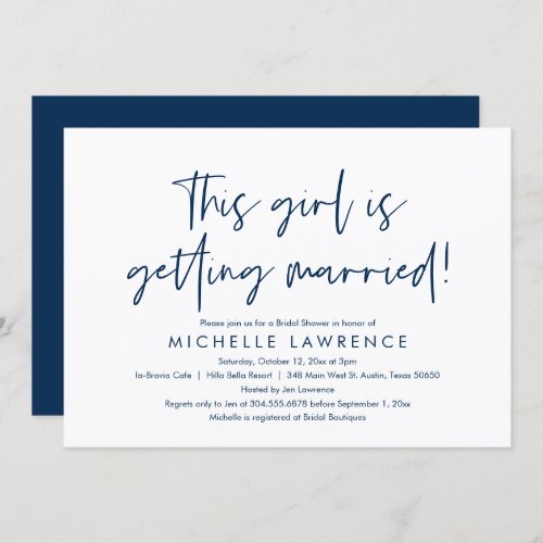 Modern Casual and Fun Bridal Shower Beach Party I Invitation