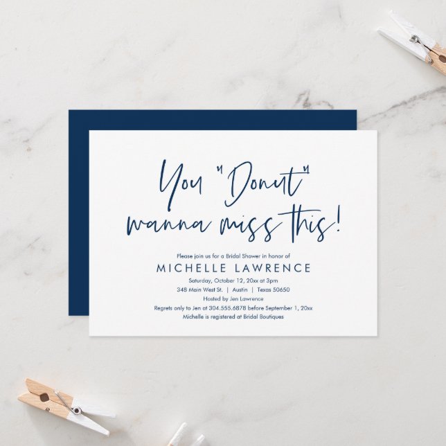Modern Casual and Fun, Bridal Shower Beach Party I Invitation (Front/Back In Situ)