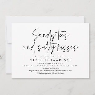 Modern Casual and Fun, Bridal Shower Beach Party Invitation