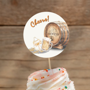 Modern Casual Beer Diaper Keg Classic Round Sticker