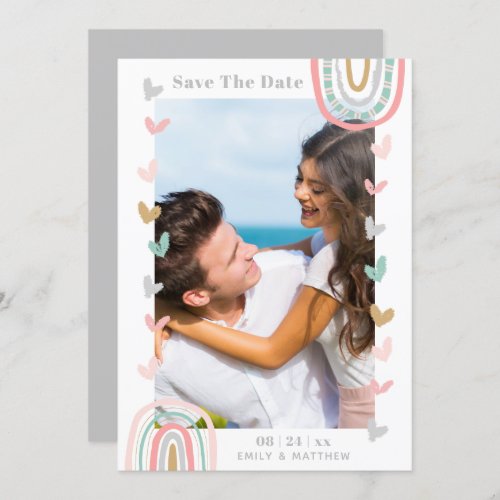 Modern Casual Boho Wedding Engaged Save The Date