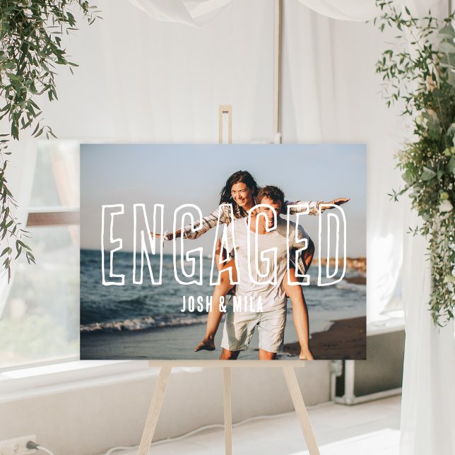 Modern Casual Engaged Photo Engagement Party Foam Board (Modern Casual Engaged Photo Engagement Party Foam Board
)