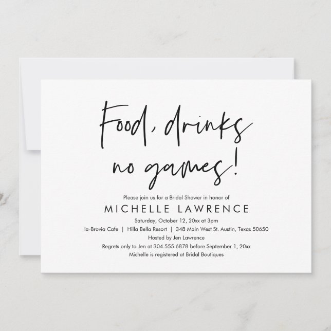 Modern Casual, fun and playful Bridal Shower Party Invitation (Front)