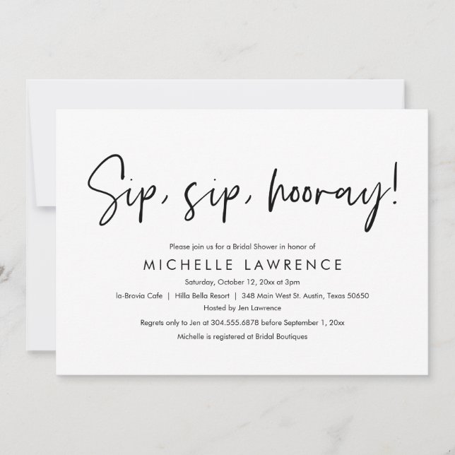 Modern Casual, fun and playful Bridal Shower Party Invitation (Front)