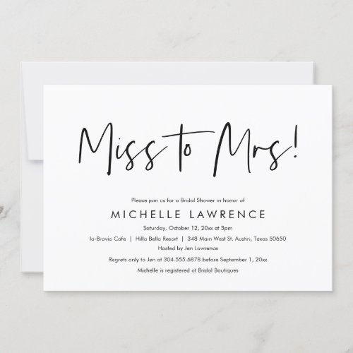 Modern Casual fun and playful Bridal Shower Party Invitation