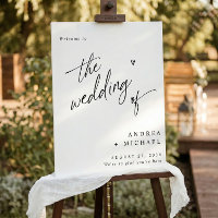 Modern Casual Fun Handwriting Wedding Welcome Sign