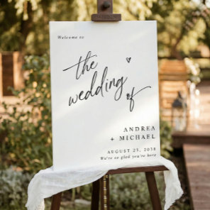 Modern Casual Fun Handwriting Wedding Welcome Sign