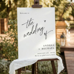 Modern Casual Fun Handwriting Wedding Welcome Sign