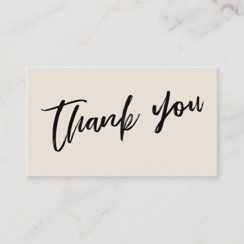 Modern Casual Handwriting Wedding Thank You Cream Enclosure Card