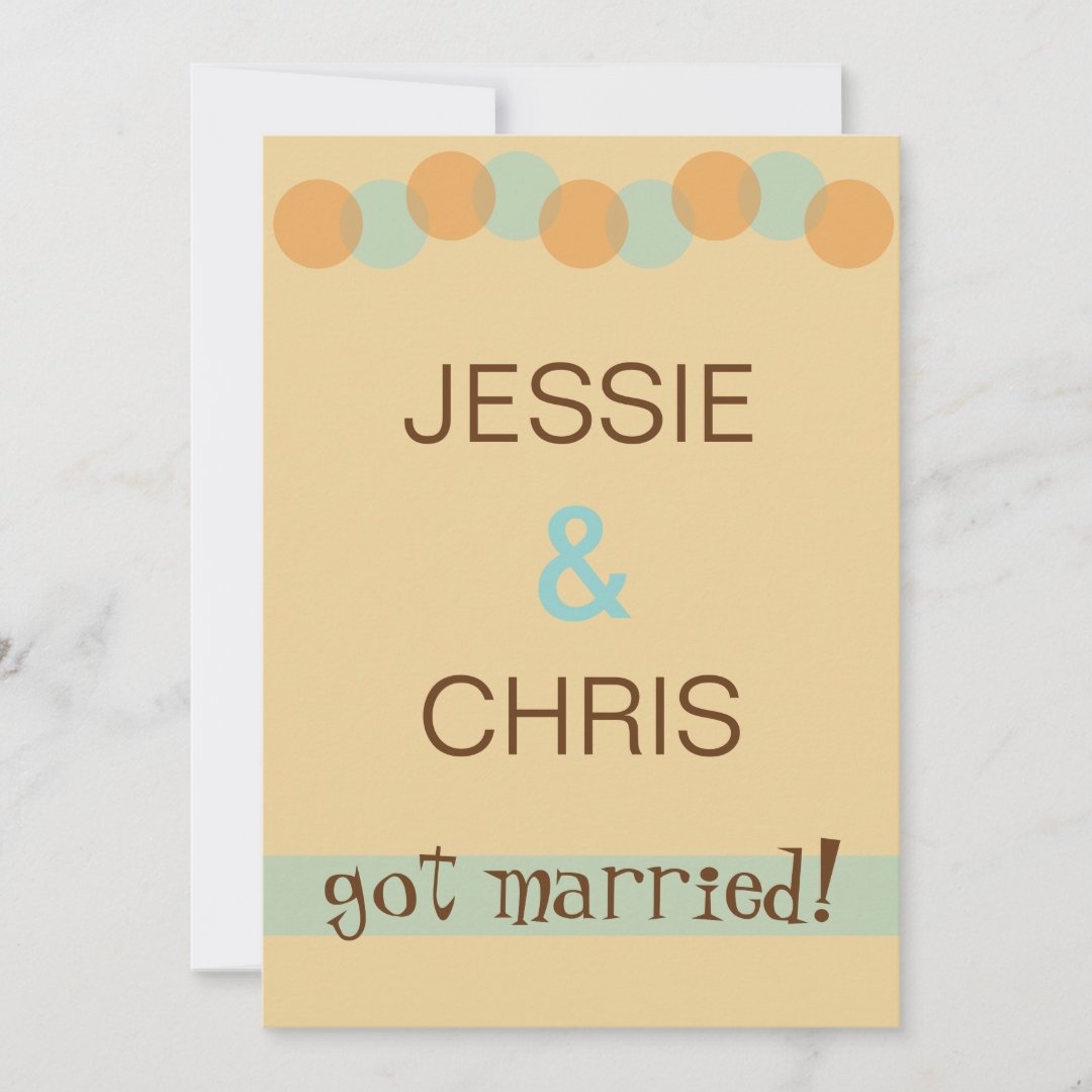 Modern Casual Marriage Announcement Invitation Zazzle