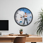 Modern Casual Personalized Family Photo Wall Clock<br><div class="desc">Modern and casual wood wall clock personalized with your own family photo. Mocup not scaled,  please check the dimensions for each design variation.</div>