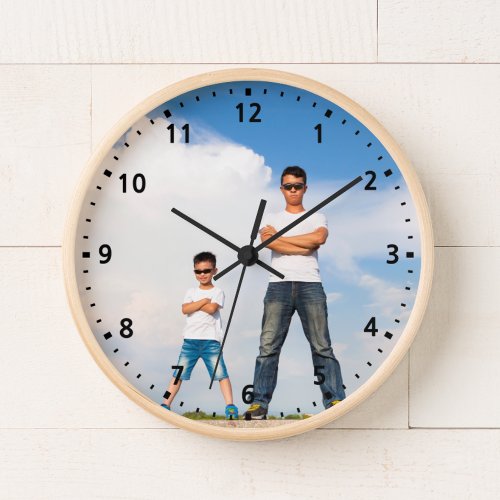 Modern Casual Personalized Family Photo Wall Clock