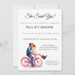 Modern Casual Romantic Couple Engagement Invitation