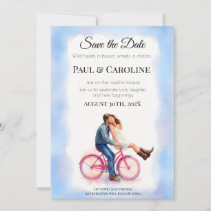 Modern Casual Romantic Couple Engagement Party Save The Date