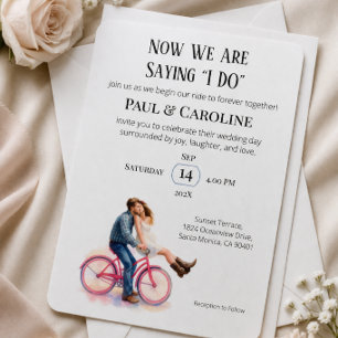 Modern Casual Romantic Couple Outdoor Wedding  Invitation