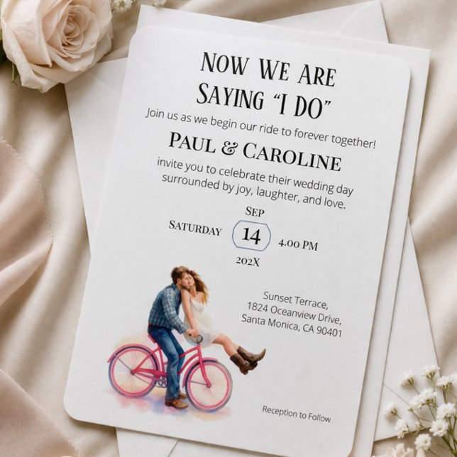 Modern Casual Romantic Couple Outdoor Wedding  Invitation (Creator Uploaded)