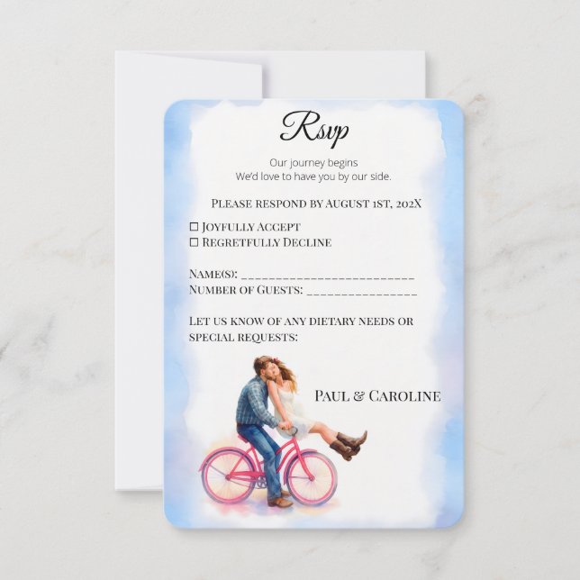 Modern Casual Romantic Couple Watercolor Artistic Save The Date (Front)